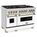 Angle. ZLINE - Autograph 48" Legacy Dual Fuel Range w/ 7 Burners & White & Bronze Accents (RAZ-WM-48-CB) - Multicolor.