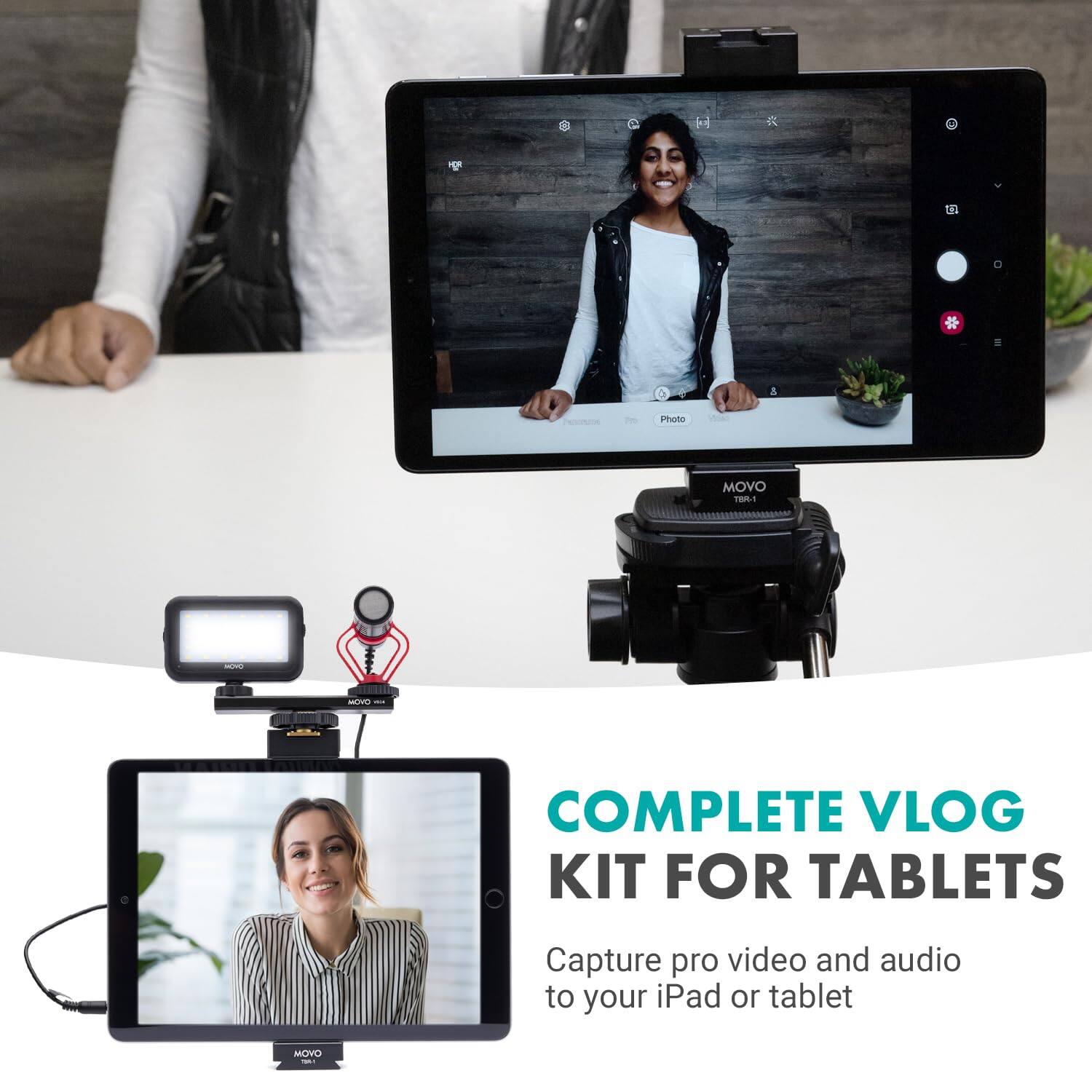 COMPLETE VLOG KIT FOR TABLETS

Capture pro video and audio to your iPad or tablet