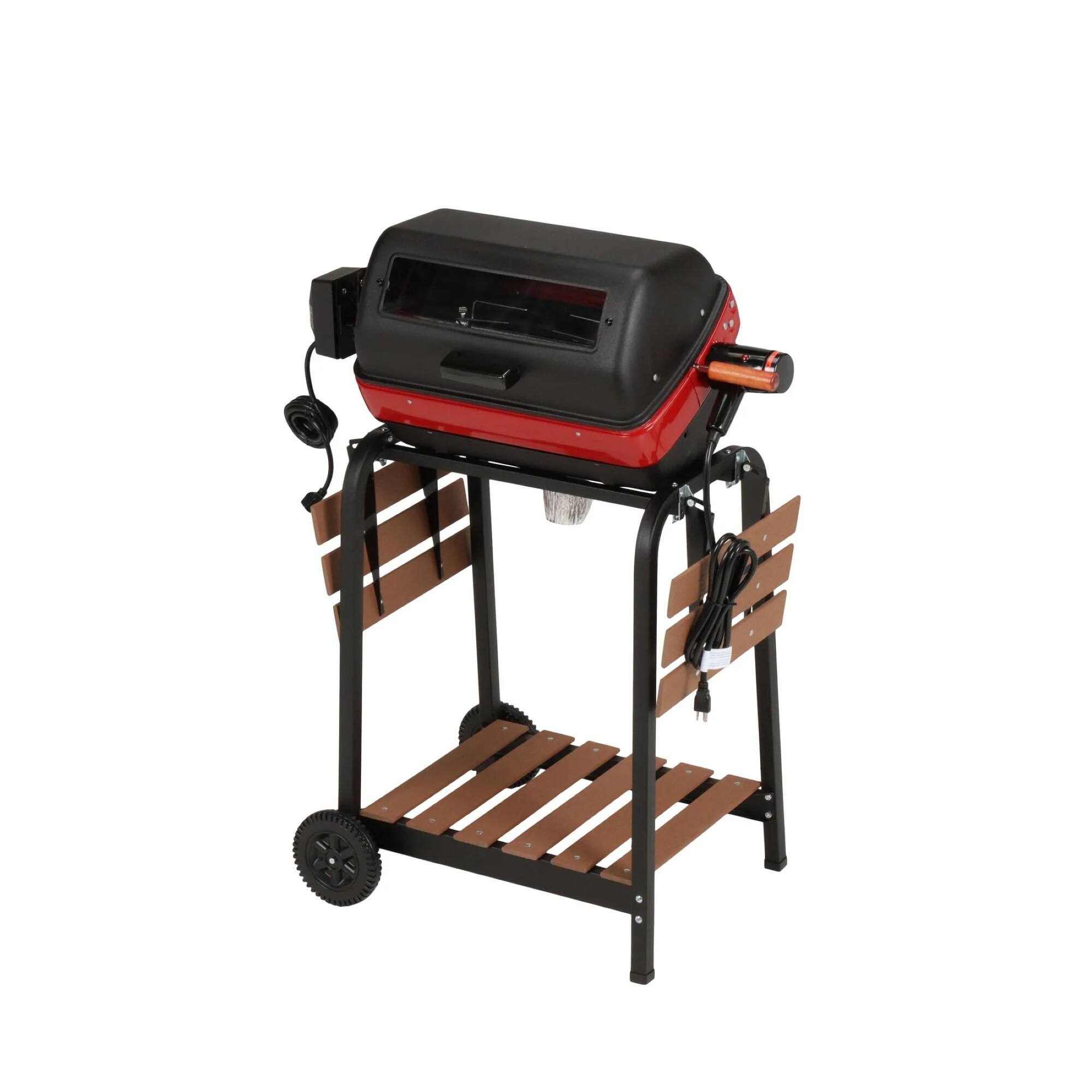 Alt View 10. Americana Grills - Americana 3-Zone Electric Tabletop BBQ Grill with Cart, Side Tables & Shelf.