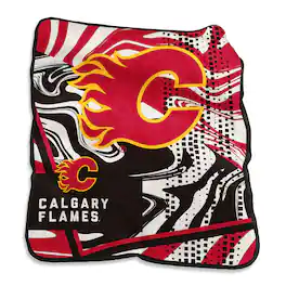 Logo Brands - Calgary Flames 50" x 60" Swirl Raschel Throw Blanket - Multicolor
