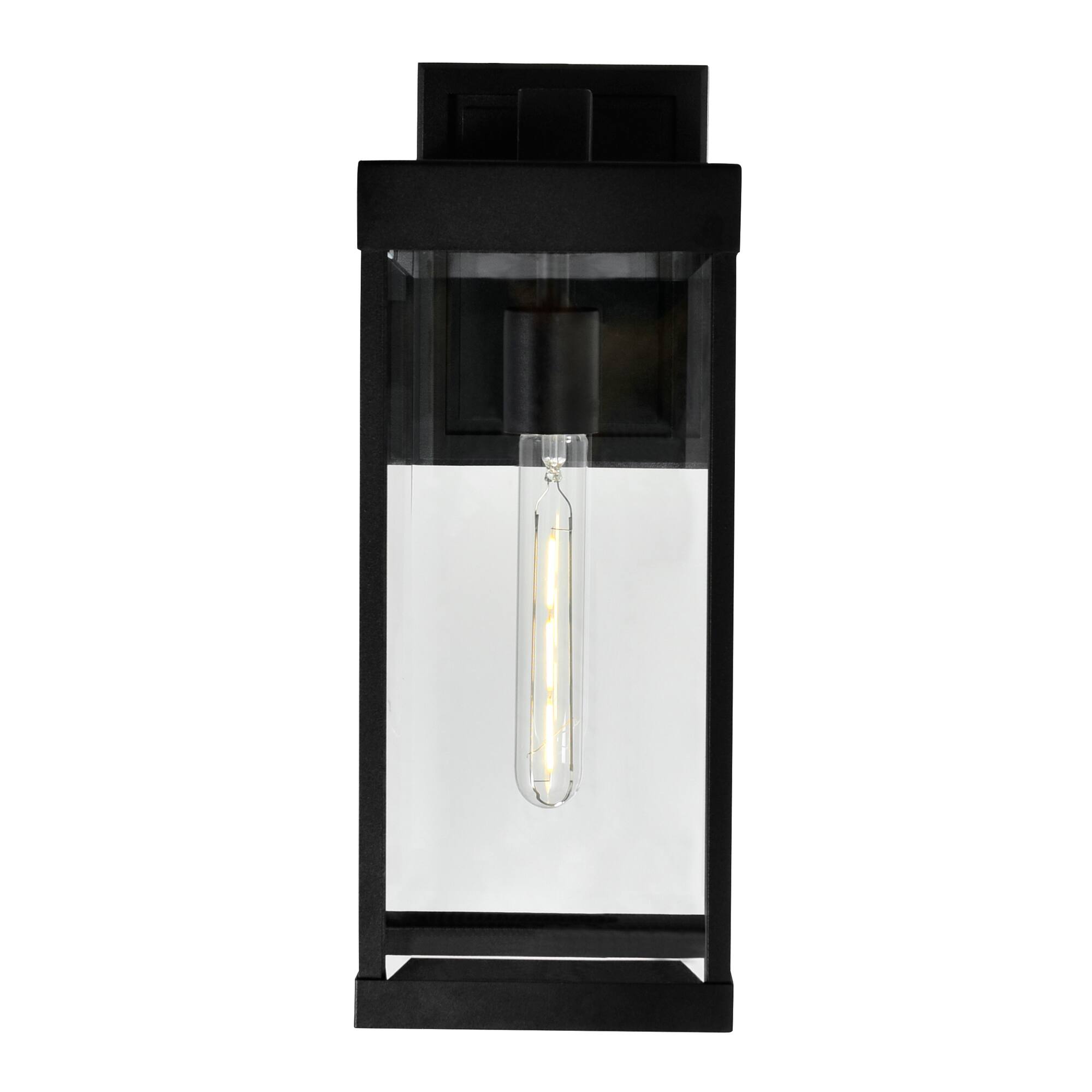Left. CWI Lighting - Windsor 1 Light Black Outdoor Wall Light - Black.