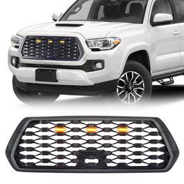 AMERICAN MODIFIED - Mesh Grille w/ Amber Lights for 2016-2023 Tacoma, Matte - Black