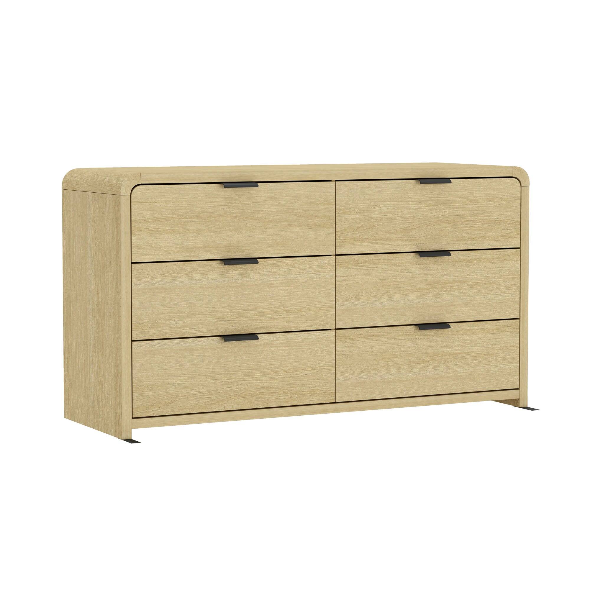 Alt View 2. Manhattan Comfort - Grace Modern 60" Dresser - Natural Oak.