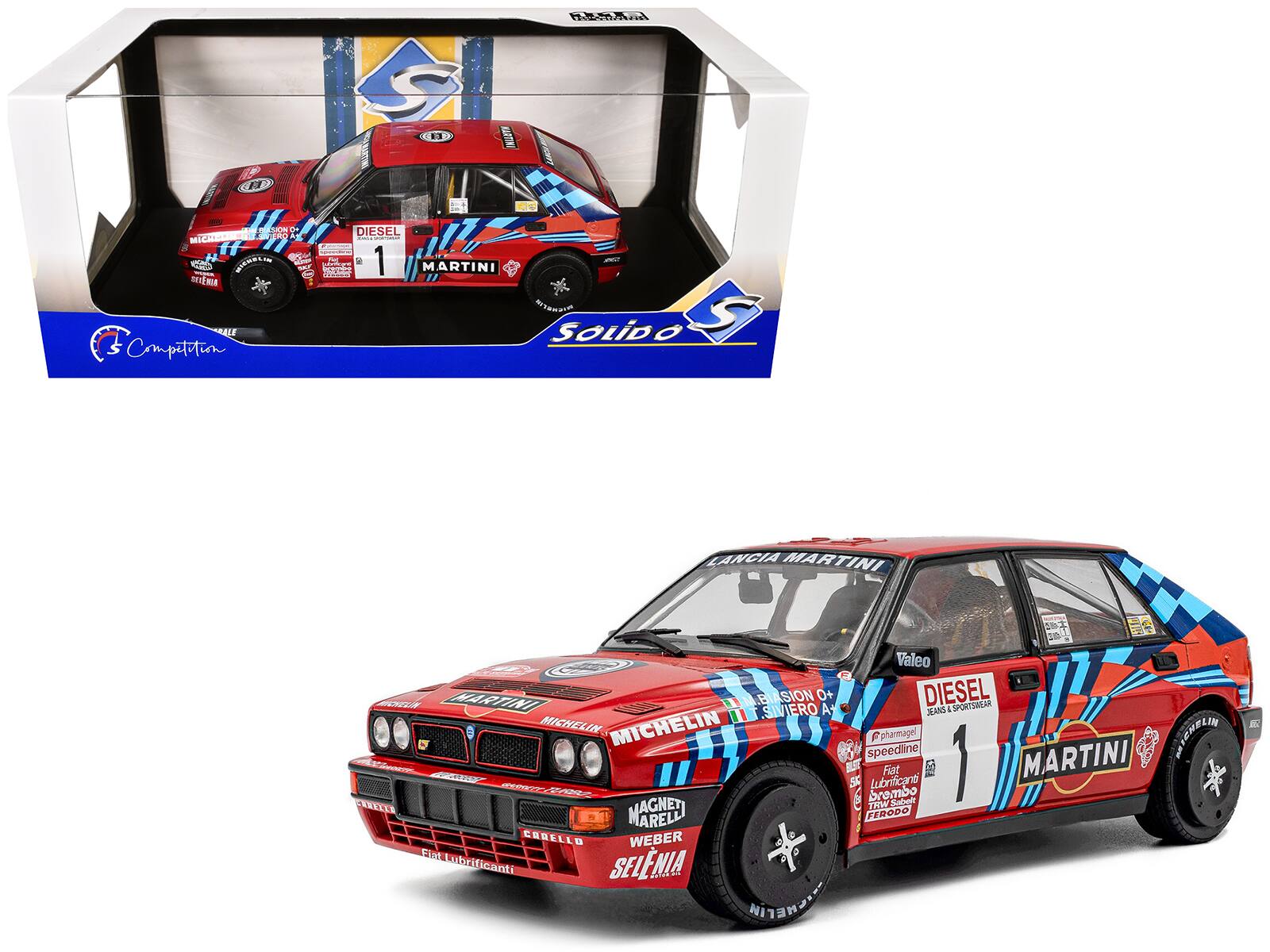 "Lancia Delta HF Integrale #1 Winner ""Rally Sanremo"" (1989) ""Competition"" Series 1/18 Diecast Model Car by Solido" price history on PriceWatchPro