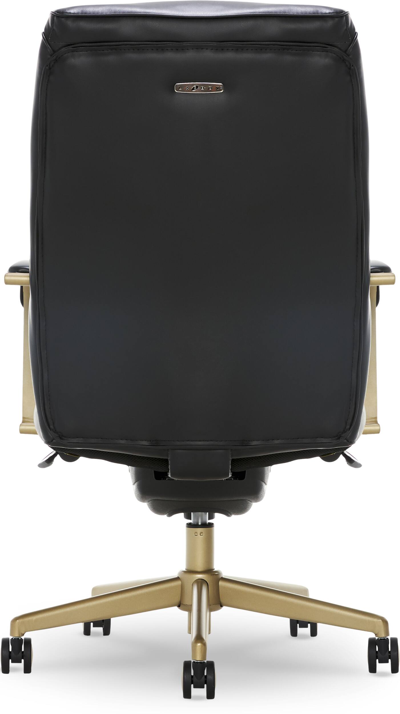 Alt View 20. La-Z-Boy - Modern Melrose Executive Office Chair with Brass Finish - Black.