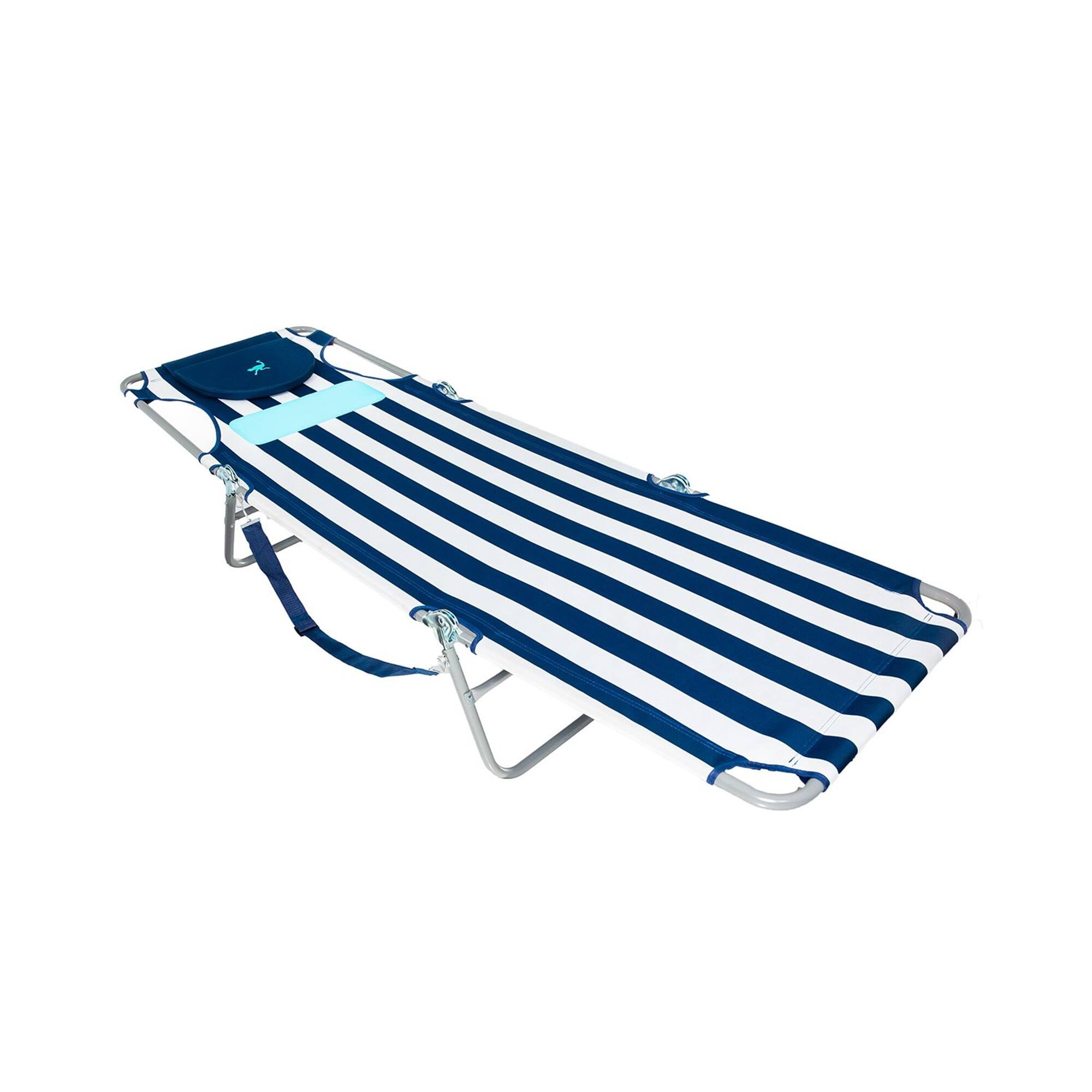Alt View 2. Ostrich - Ostrich Comfort Lounger Face Down Sunbathing Chaise Lounge Beach Chair (2 Pack) - Navy Stripes.