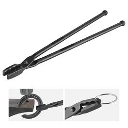VEVOR - Blacksmith Tongs, 18” Wolf Jaw Tongs, Carbon Steel Forge Tongs with A3 Steel Rivets, for Horseshoes, Curved Shapes - Black