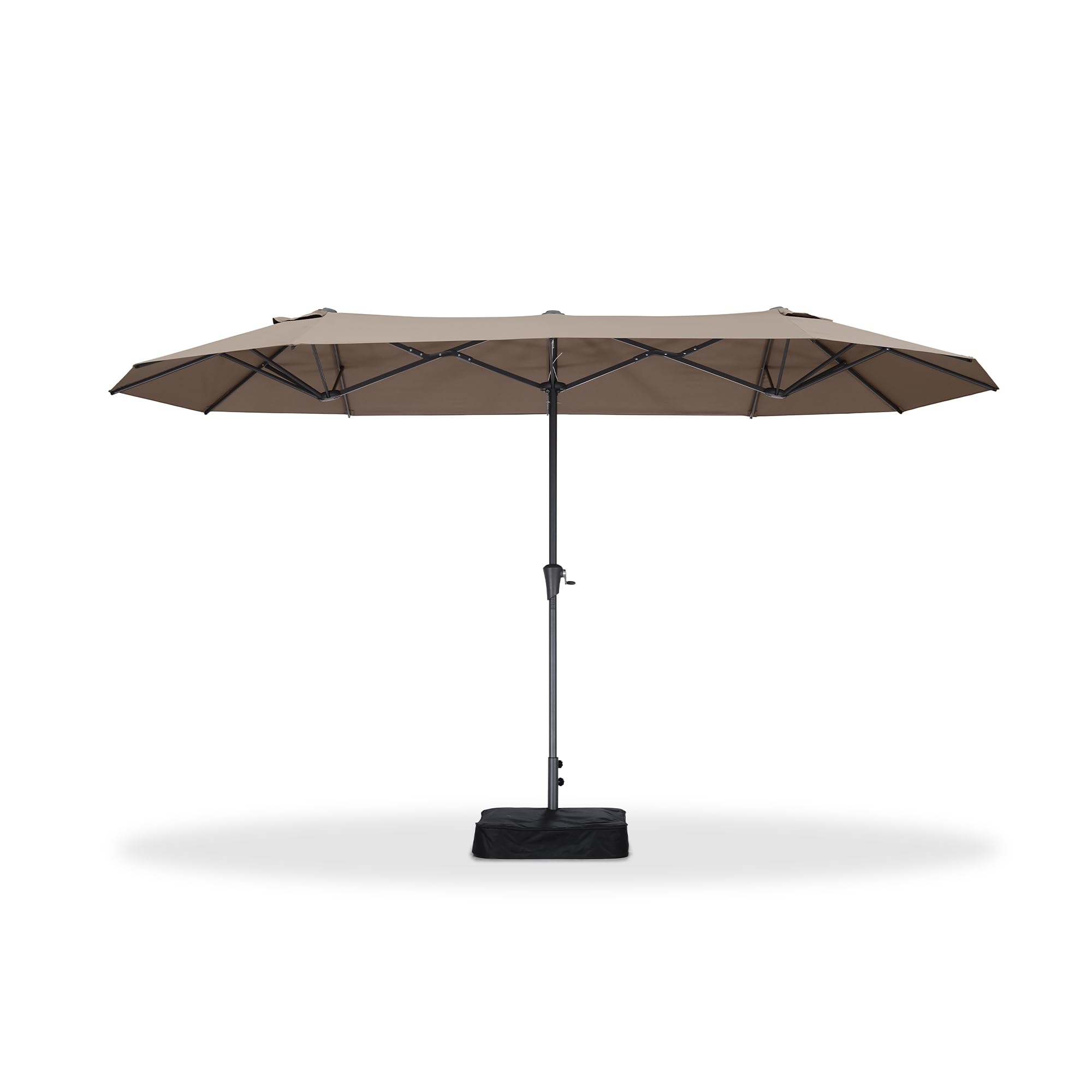 Alt View 8. PURPLE LEAF - 13 ft. Patio Market Umbrella with Base Double-Sided Outdoor Table Sun Umbrellas with Crank for Pool Beach Deck Backyard - Taupe.