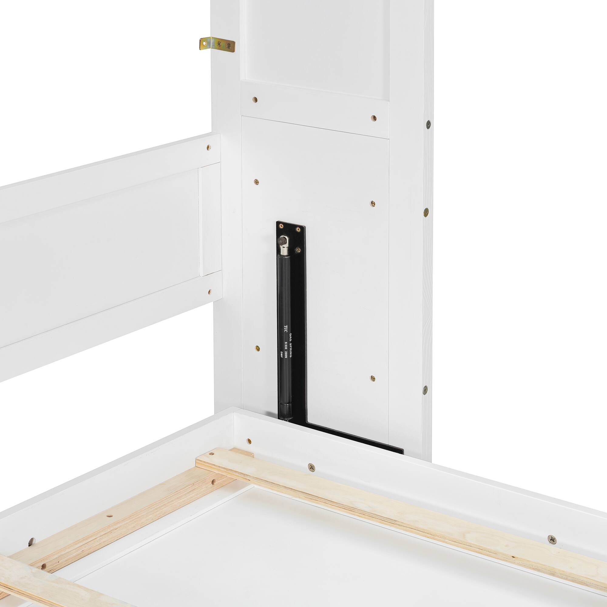 Alt View 6. Anysun - Queen Size Wall Murphy Bed with Storage, Foldable Cabinet Bed with Vanity Desk, Center Mirror & 2 Side Drawers - White.