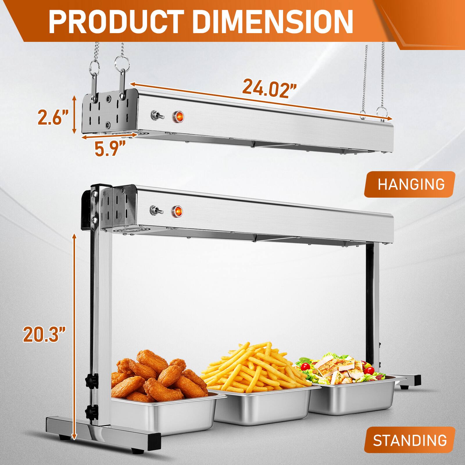PRODUCT DIMENSION

2.6" 5.9" 24.02" HANGING - 20.3" STANDING