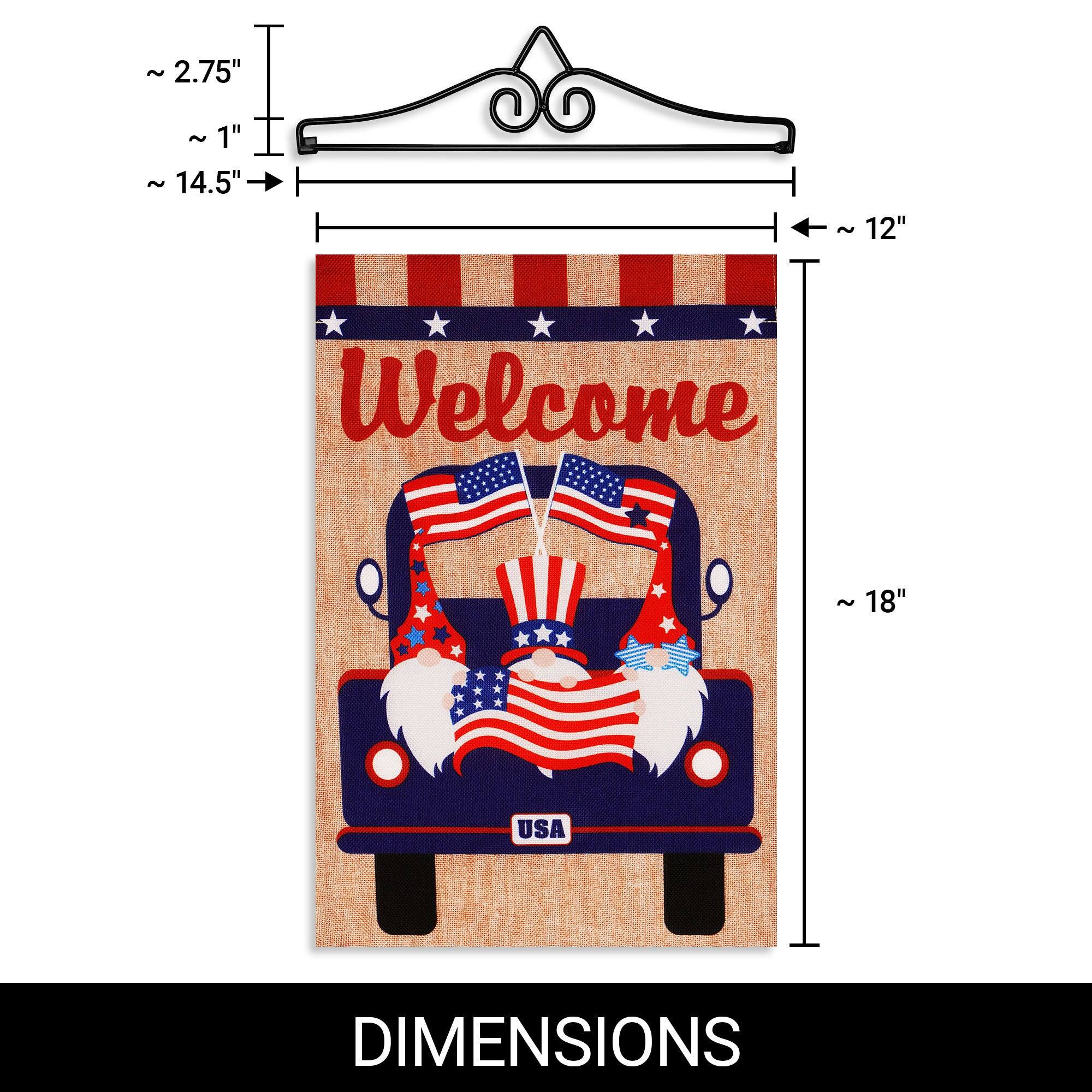 - ~ 2.75" 
- ~ 1" 
- ~ 14.5" 
- ~ 12" 
- Welcome 
- ~ 18" 
- USA 
- DIMENSIONS
