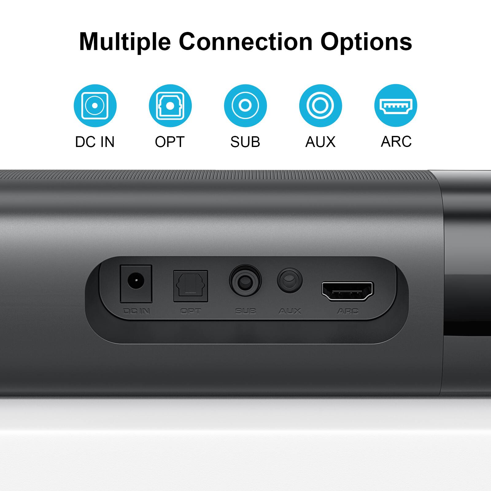 Multiple Connection Options
DC IN
OPT
SUB
AUX
ARC