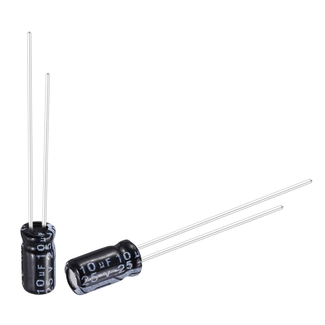 Unique Bargains - 10uF 25V 10x17mm Electrolytic Capacitor, Radial Leads Aluminum, 50pcs, 105C High Temp for TVs, LCD Monitor, VCD - Black