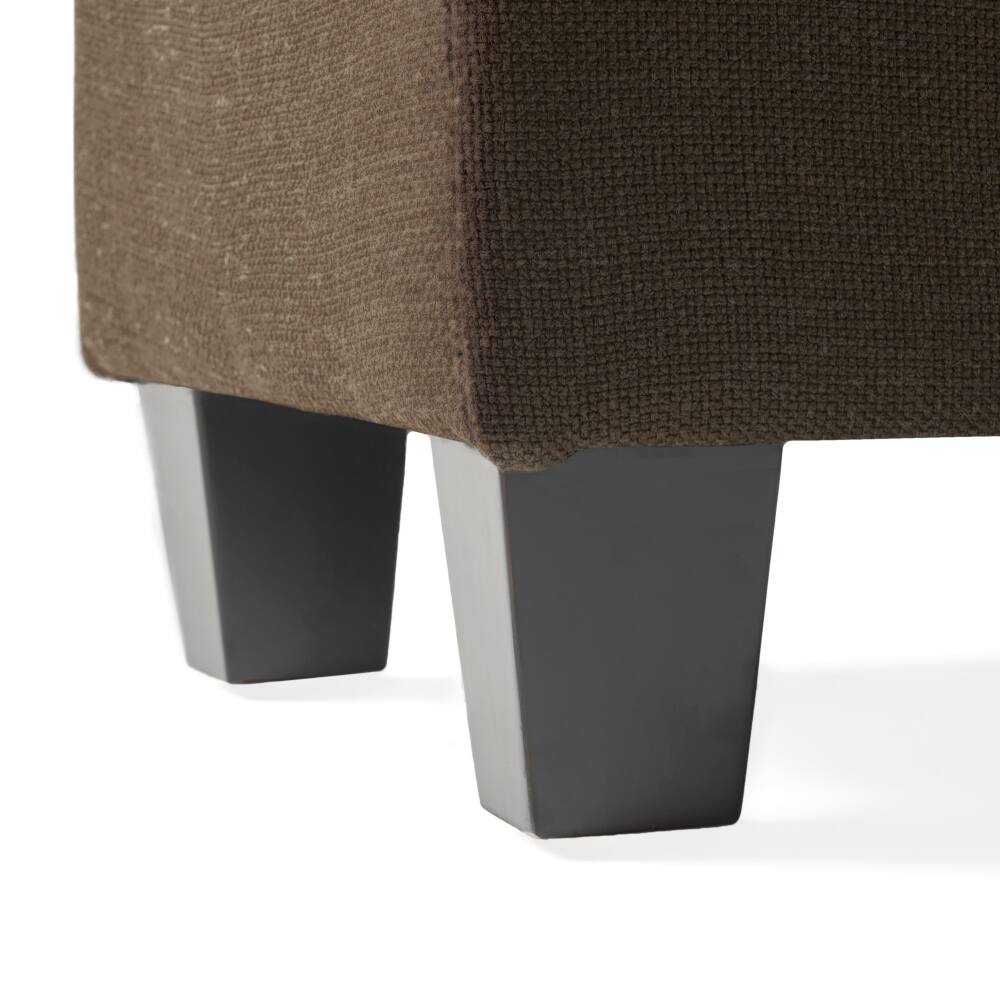 Alt View 2. PDTEND - Contemporary Chocolate Upholstered Ottoman for Bedroom - Chocolate.