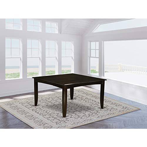 Left. East West Furniture - Parfait Gathering Dining Square 54" Table with 18" Butterfly Leaf finished in Cappuccino - Cappuccino.