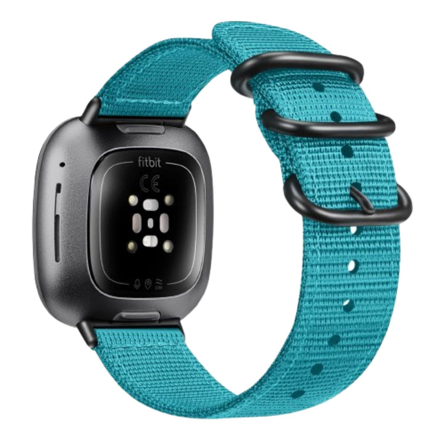 Stock Preferred - Watch Band For Fitbit Versa 4 3 /Sense 2 1 Soft Woven Nylon Sport Wrist Bands - Green