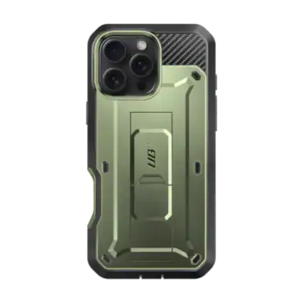 Front. SUPCASE - iPhone 16 Pro 6.3 inch Unicorn Beetle Pro Rugged Case - Dark Green.