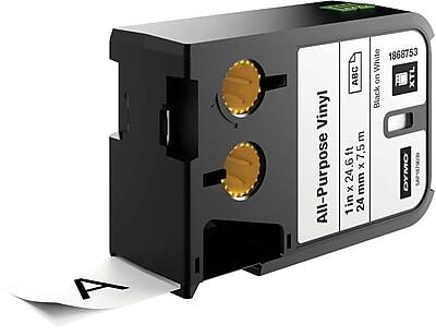 A Vinyl All-Purpose ABC E it 24.6ft 6 x7,5 x X mm 1in 24 White 1868753 on XTL Black DYMO GCOOEBL4Y