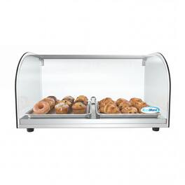 Koolmore - 22 in. Countertop Bakery Display Case with Front Curved Glass and Rear Door, 0.9 cu. ft. DC-1C - Silver