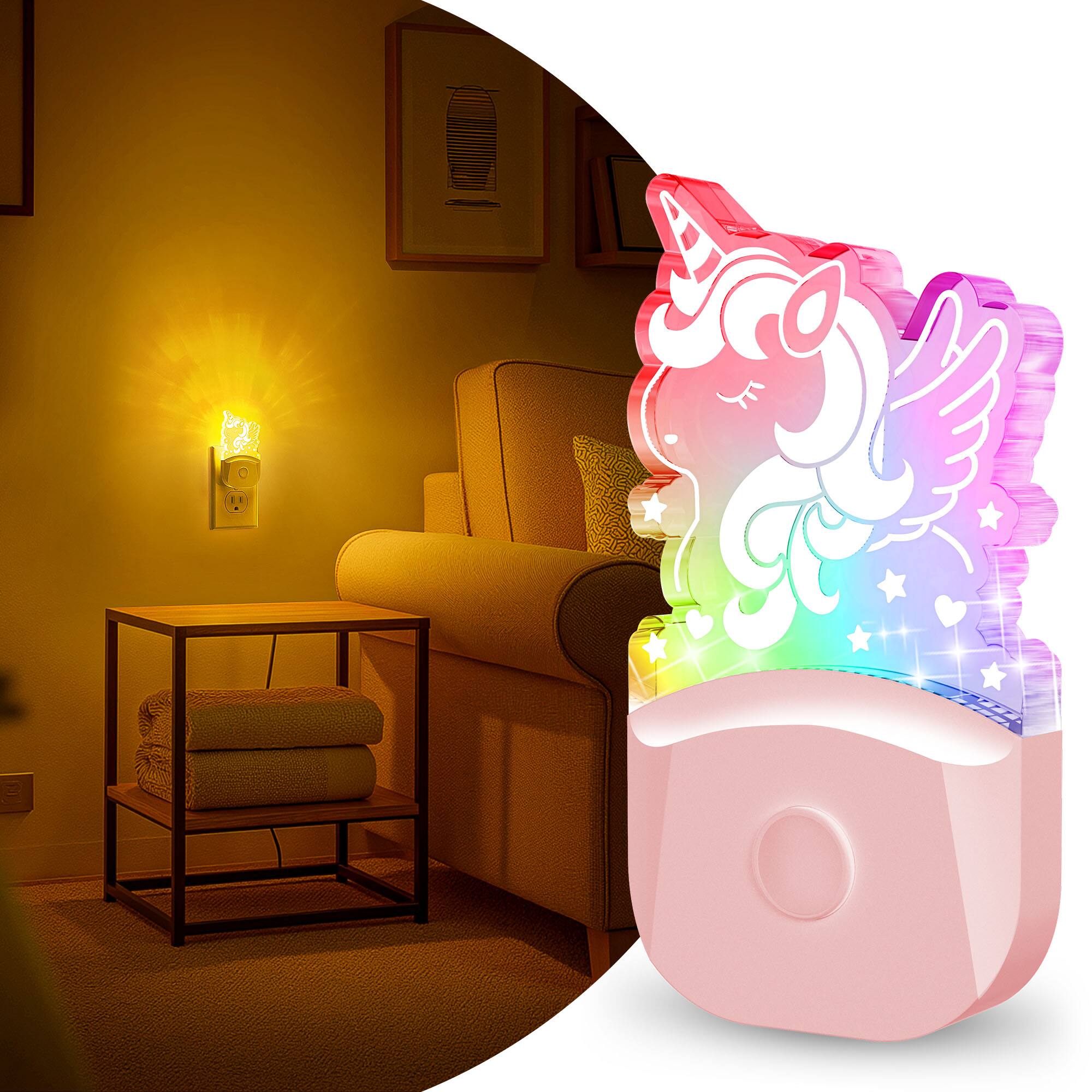 Angle. Jandcase - JANDCASE 0.5W Plug-in Night Light, RGB Color Changing,  Color Memory, Dusk-to-Dawn Sensor - Pink.