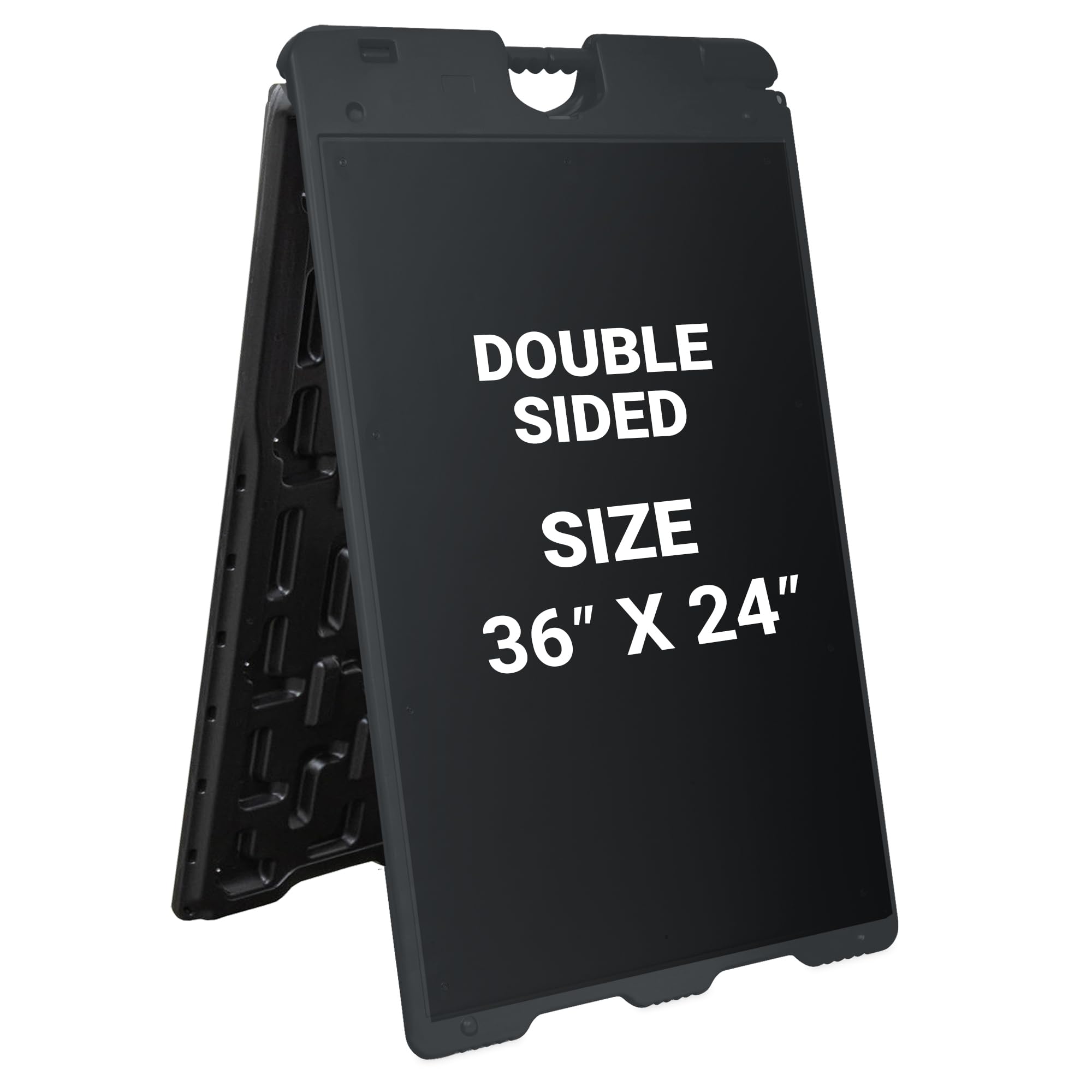 Jumbl - A Frame Sandwich Board – 24 x 36” Display Sidewalk Sign with PVC Sign Protector (White) - Black