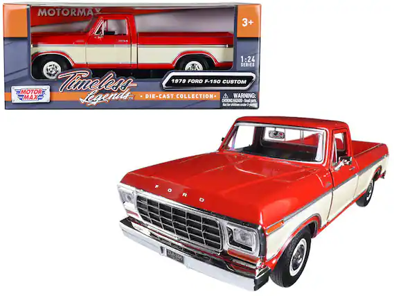 MOTORMAX 3+ 1:24 SERIES
Timeless 1979 FORD F-150 CUSTOM - MOTOR MAX Legends DIE-CAST COLLECTION
WARNING: CHOKING HAZARD - Small parts. Not for children under 3 years.
FORD
ZAK-346