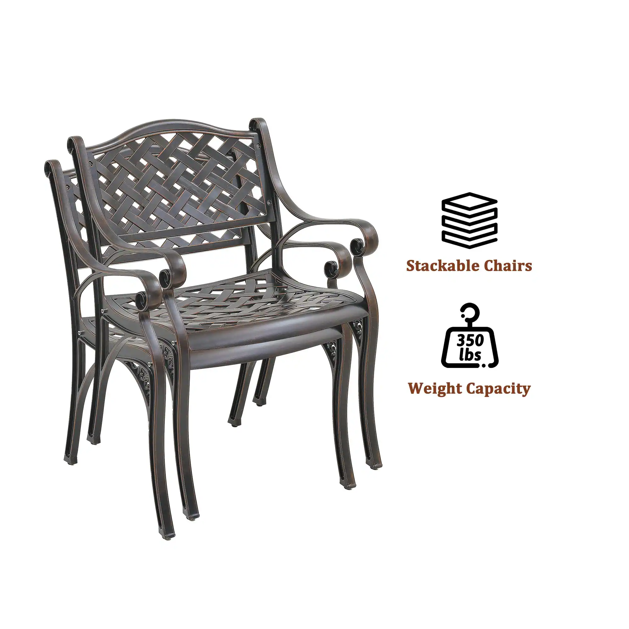 Stackable Chairs  
350 lbs Weight Capacity
