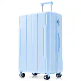 HTUTWOO - Hardshell Luggage - 28-inch Expandable Checked Suitcase, Lightweight Durable ABS, Double Wheels - Sky Blue