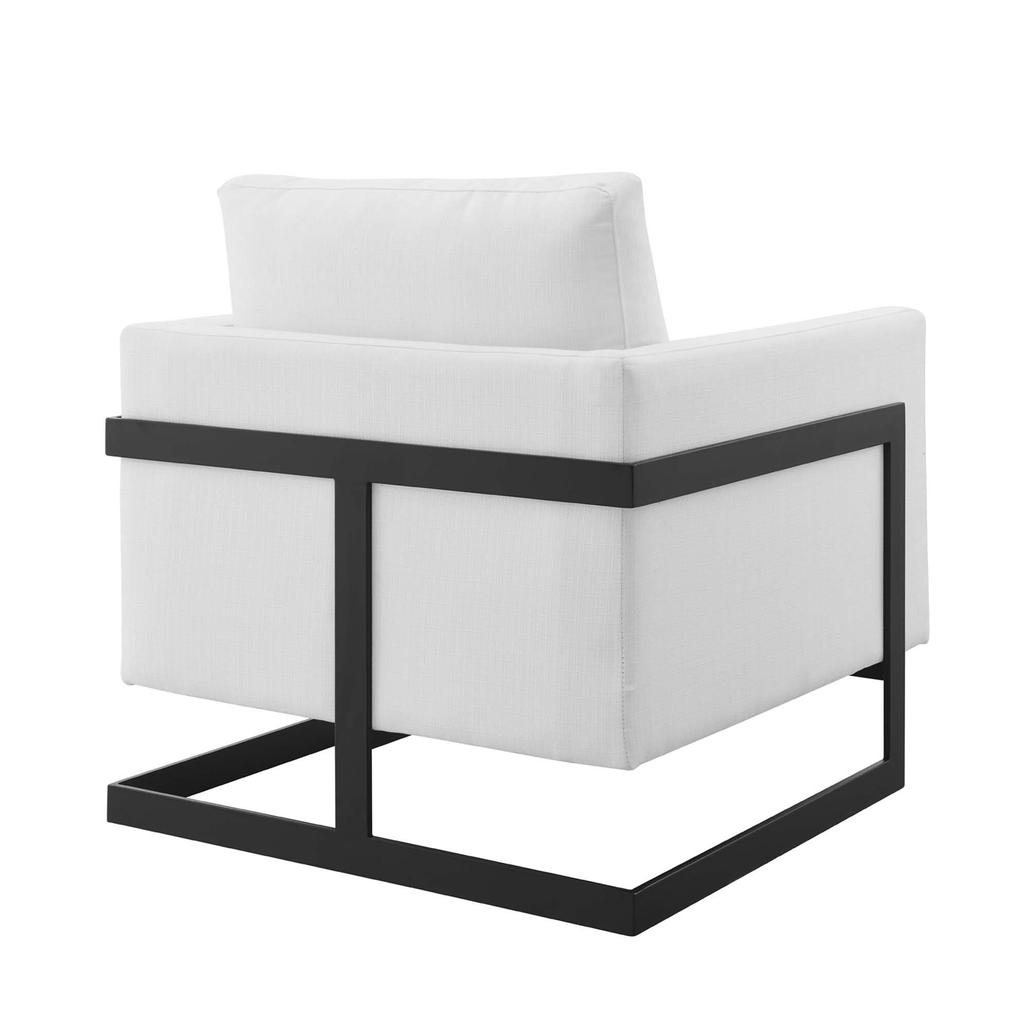 Alt View 2. Modway - Posse Upholstered Fabric Accent Chair by Modway - Black White.