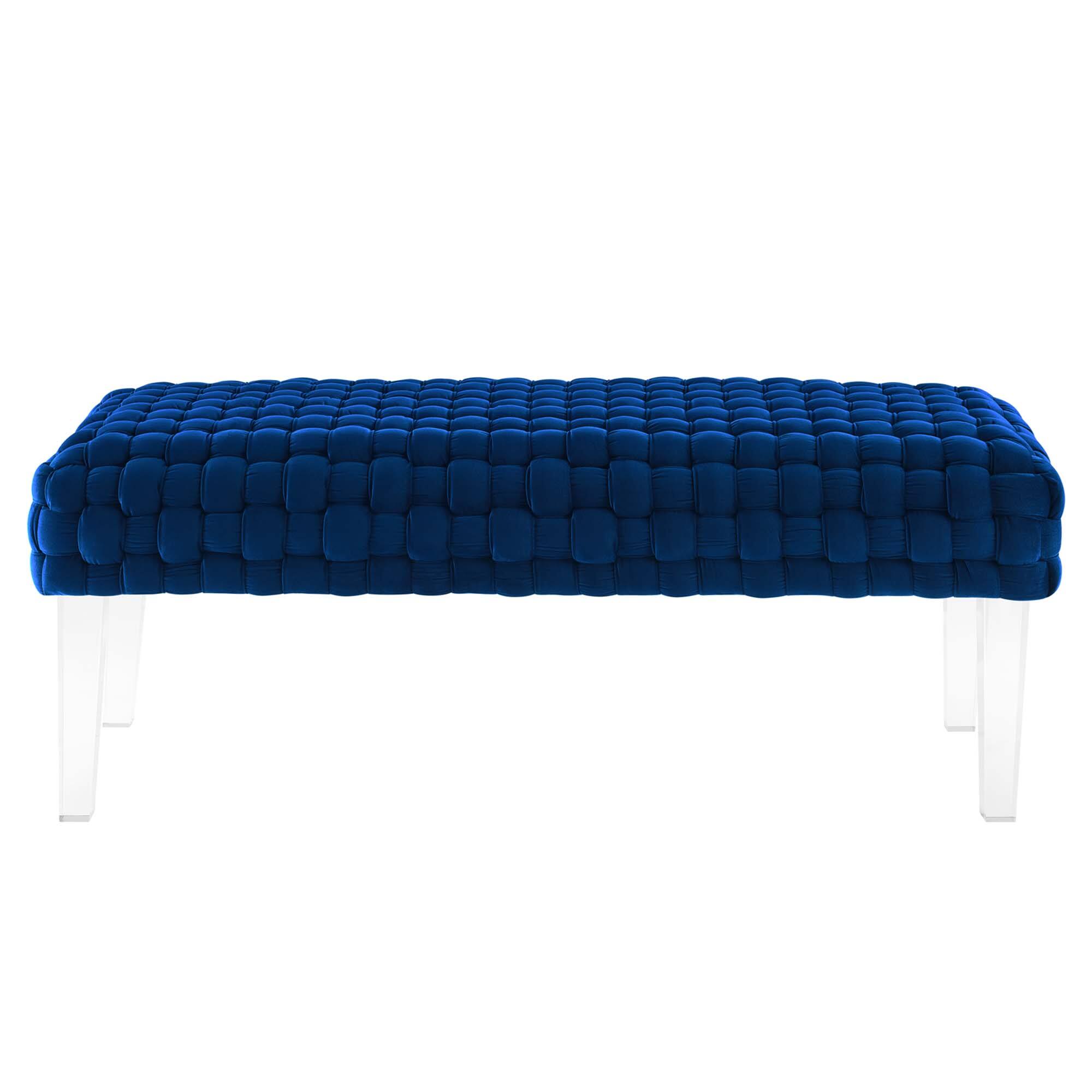 Alt View 2. Modway - Prologue Woven Performance Velvet Ottoman by Modway - EEI-5037-NAV.