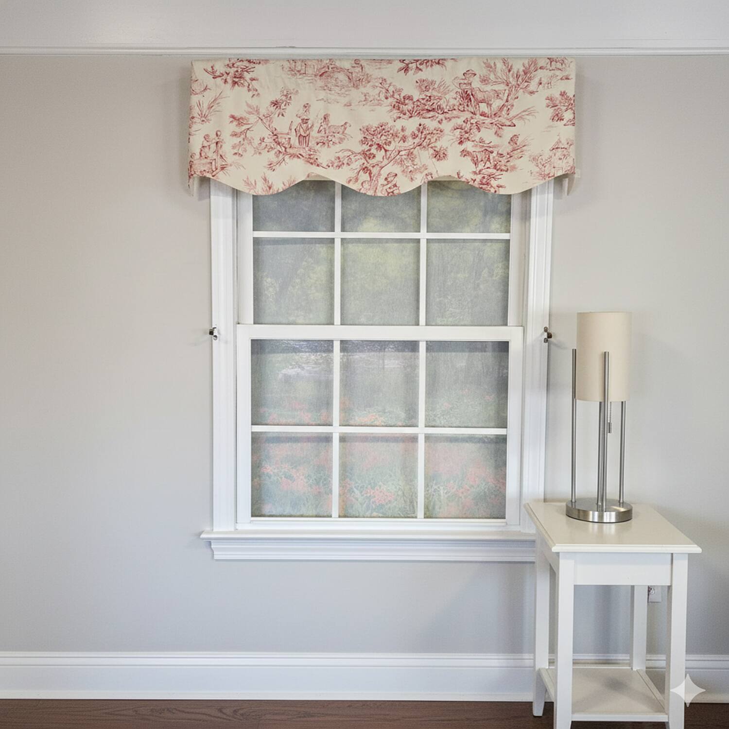 Angle. RLF Home - RLF Home Victorian Provance 100% Cotton Rod Pocket Lined  Window Valance 50" x 15" Red - Red.