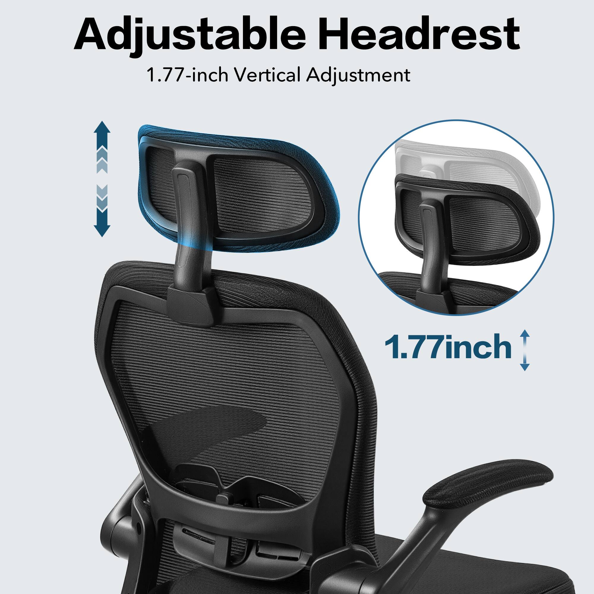 Adjustable Headrest  
1.77-inch Vertical Adjustment  
1.77 inch