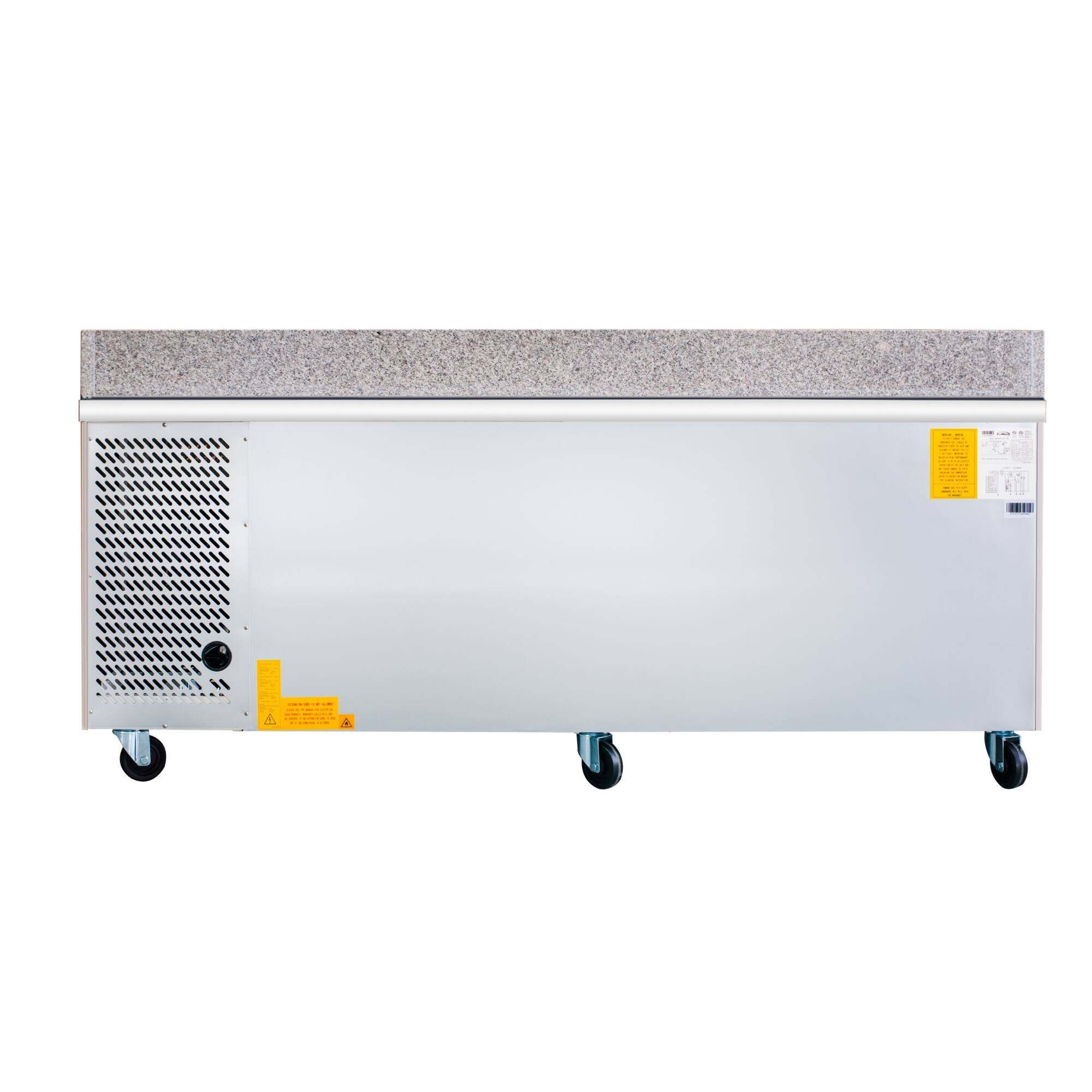 Alt View 7. Koolmore - 79 in. Three-Door Commercial Granite Top Refrigerated Pizza Prep Counter in Stainless-Steel (KM-RPPS-3D79-GRT) - Stainless-Steel.