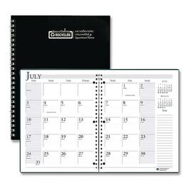 House of Doolittle - Recycled Three Hole Punched Wirebound Academic Monthly Planner 11 x 8.5 Black Cover 14 Month July 2025 to Aug 2026