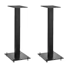 Front. Triangle - Triangle S01 Bookshelf Speaker Stands with Non-Slip Felt (Matte Black, Pair) - Black.