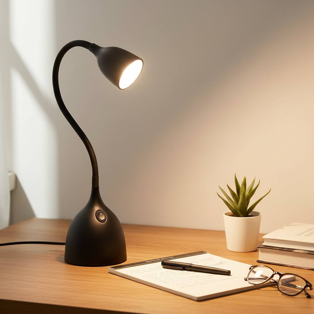 Alt View 1. Dazzed Corner - LED Desk Lamp with Adjustable Gooseneck, Eye-Caring Light - Black.