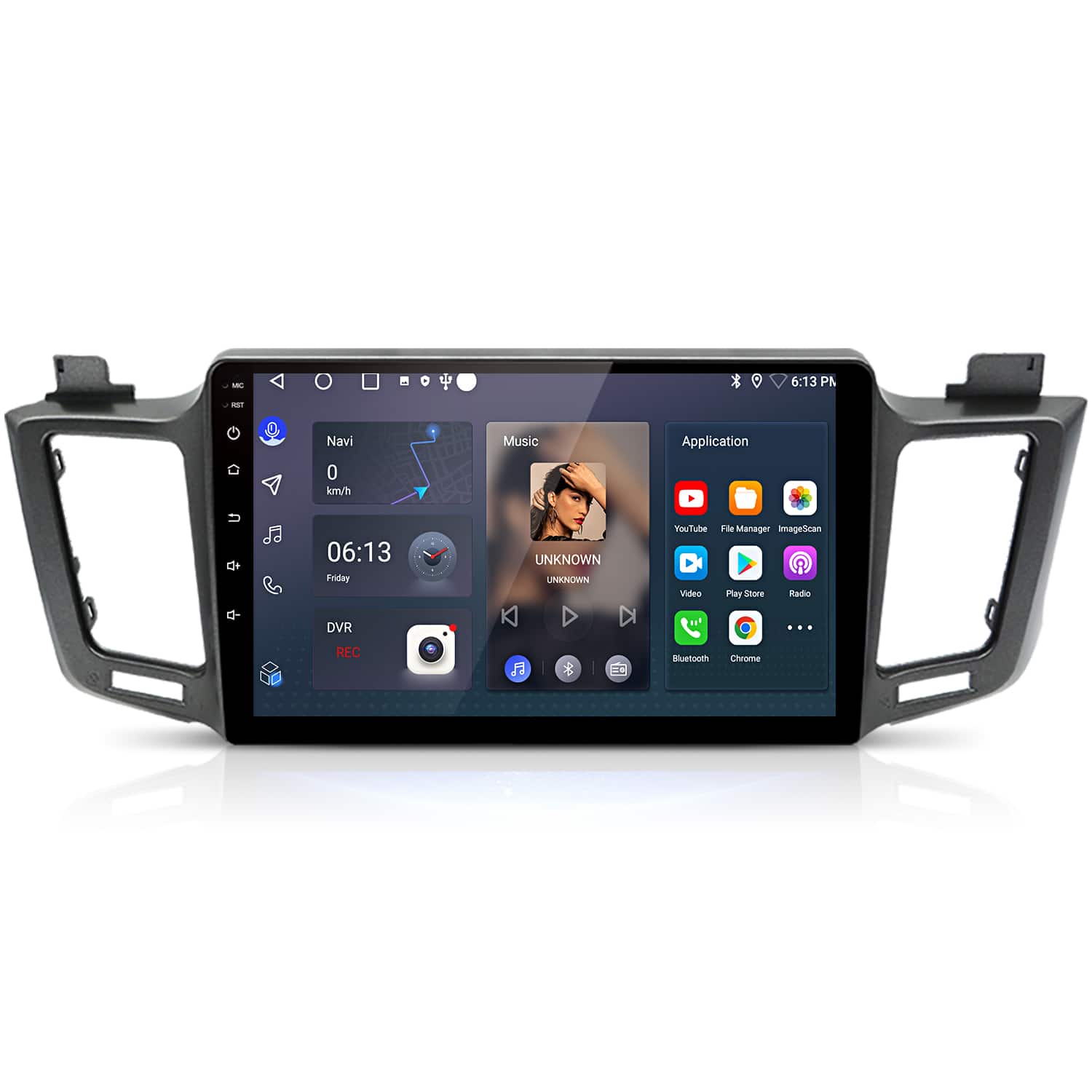 Junsun - 10" 2+64GB Android 14 carplay For Toyota RAV4 2012-2018 Car Stereo Radio GPS Navi WIFI RDS DSP SWC FM BT Small Screen - Black