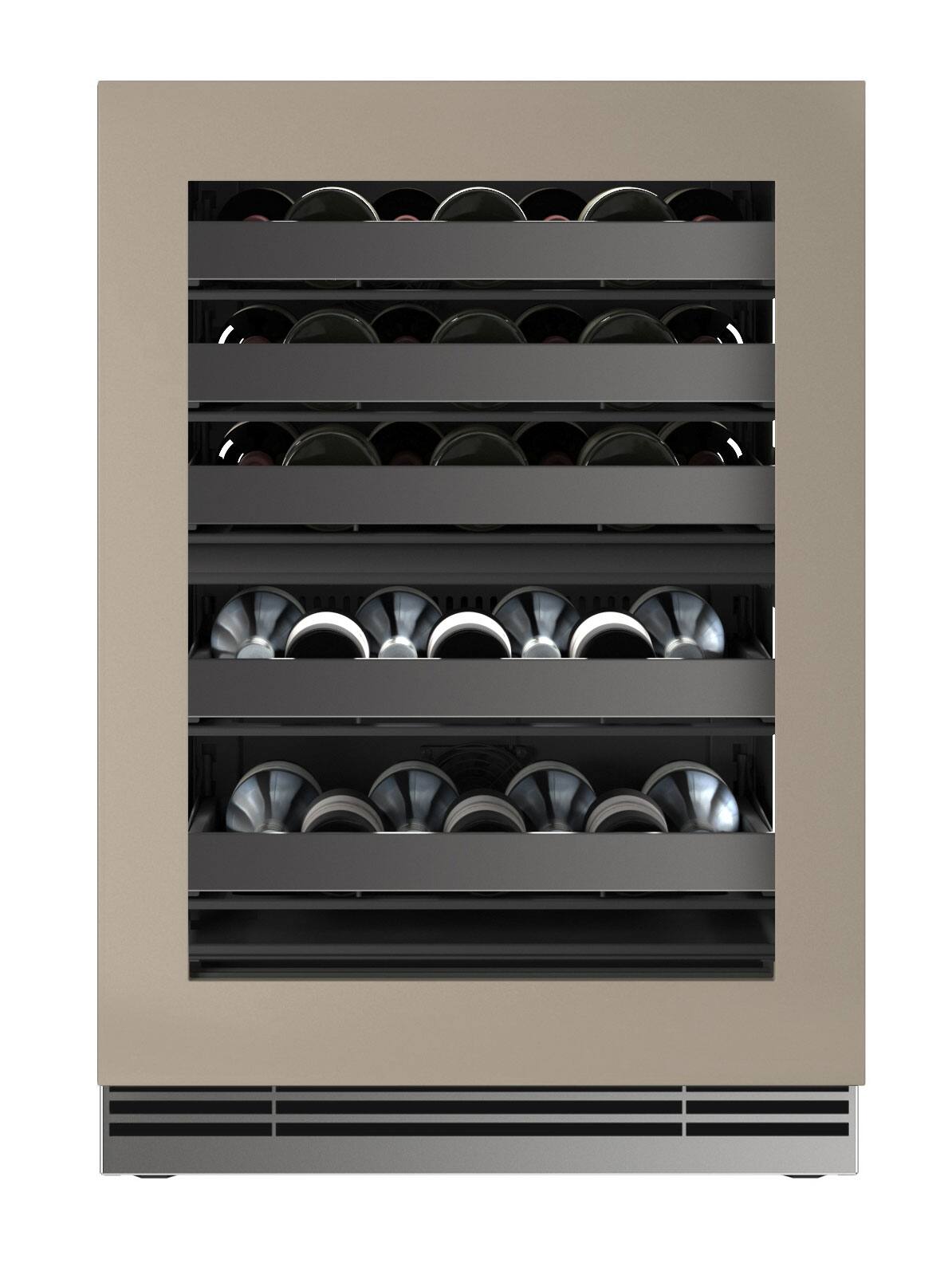 Alt View 1. U-Line - 24"W. 5.1 Cu.Ft. Built-In Dual-Zone Wine Ref.-Panel Ready Fram w. Glass - Panel Ready.