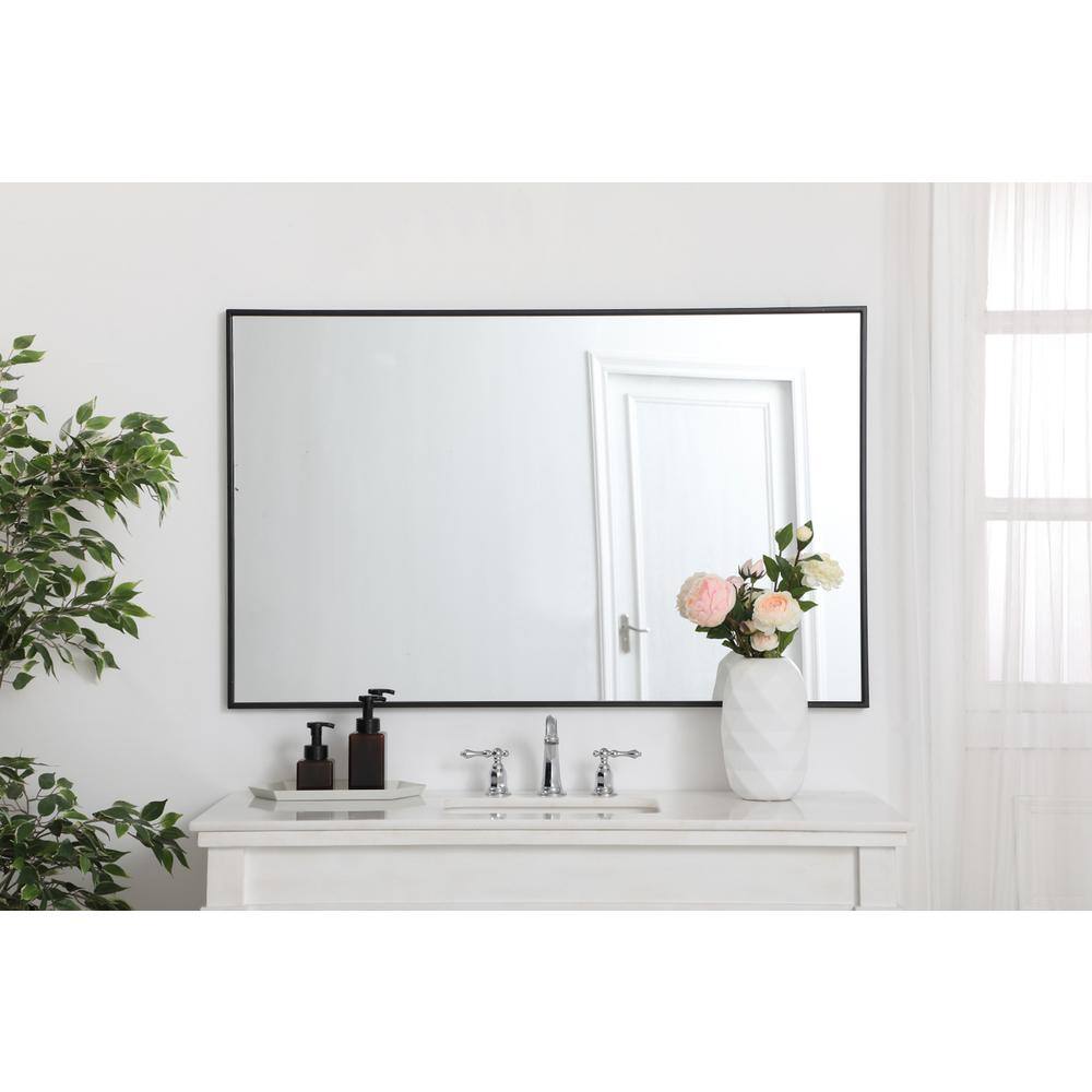 Alt View 4. Elegant Decor - Metal frame rectangle mirror 30 inch in Black - Black.