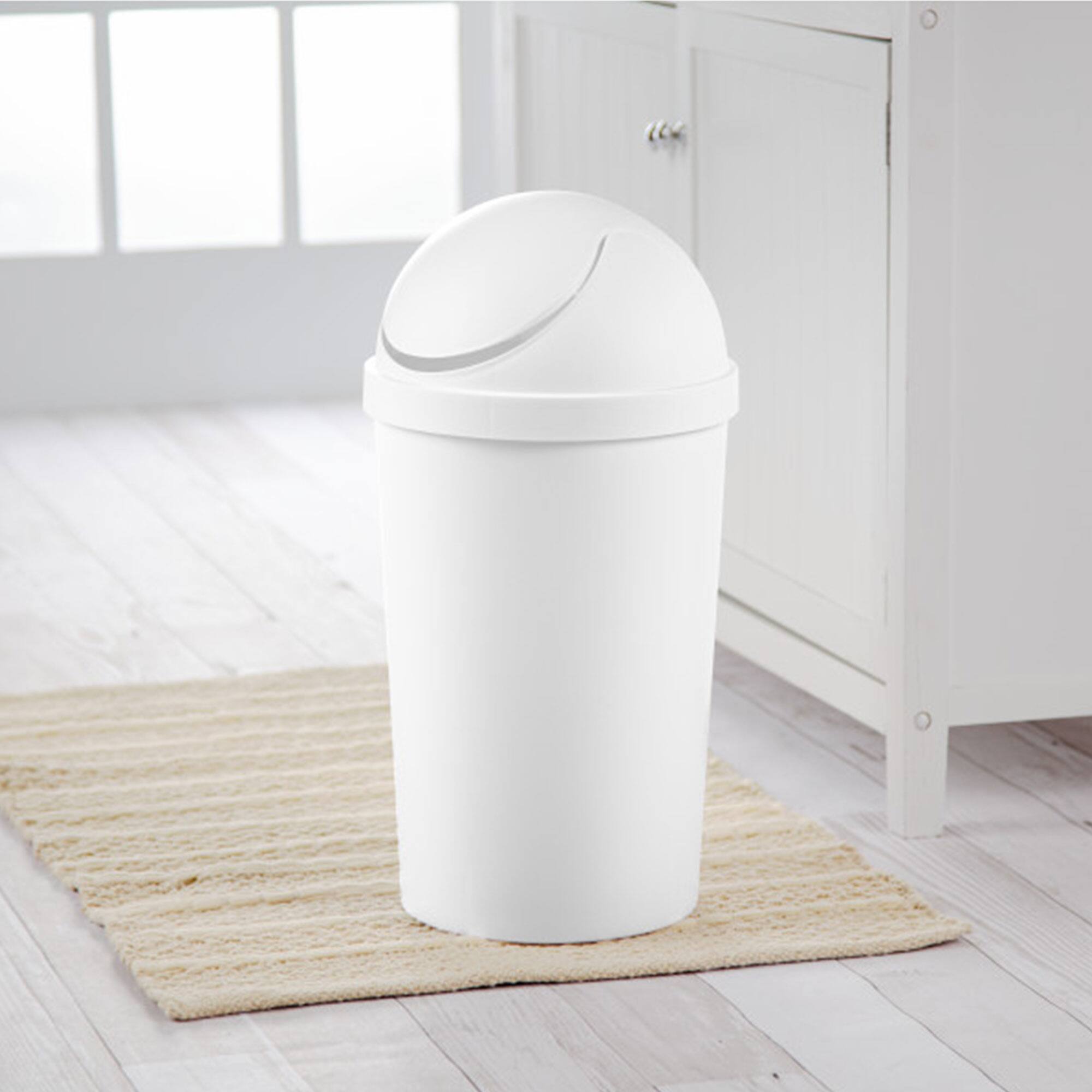 Alt View 3. Sterilite - Sterilite 10838006 3 Gallon Round Swing Top Plastic Wastebasket, White (12 Pack) - White.