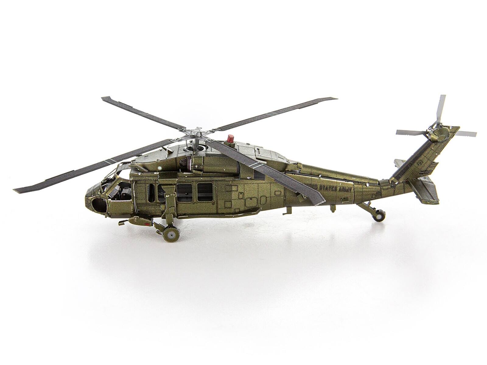 Left. Metal Earth - Model Kit Sikorsky Black Hawk Helicopter "United States Army" (Moderate Difficulty) Steel Model by Metal Earth - Black.