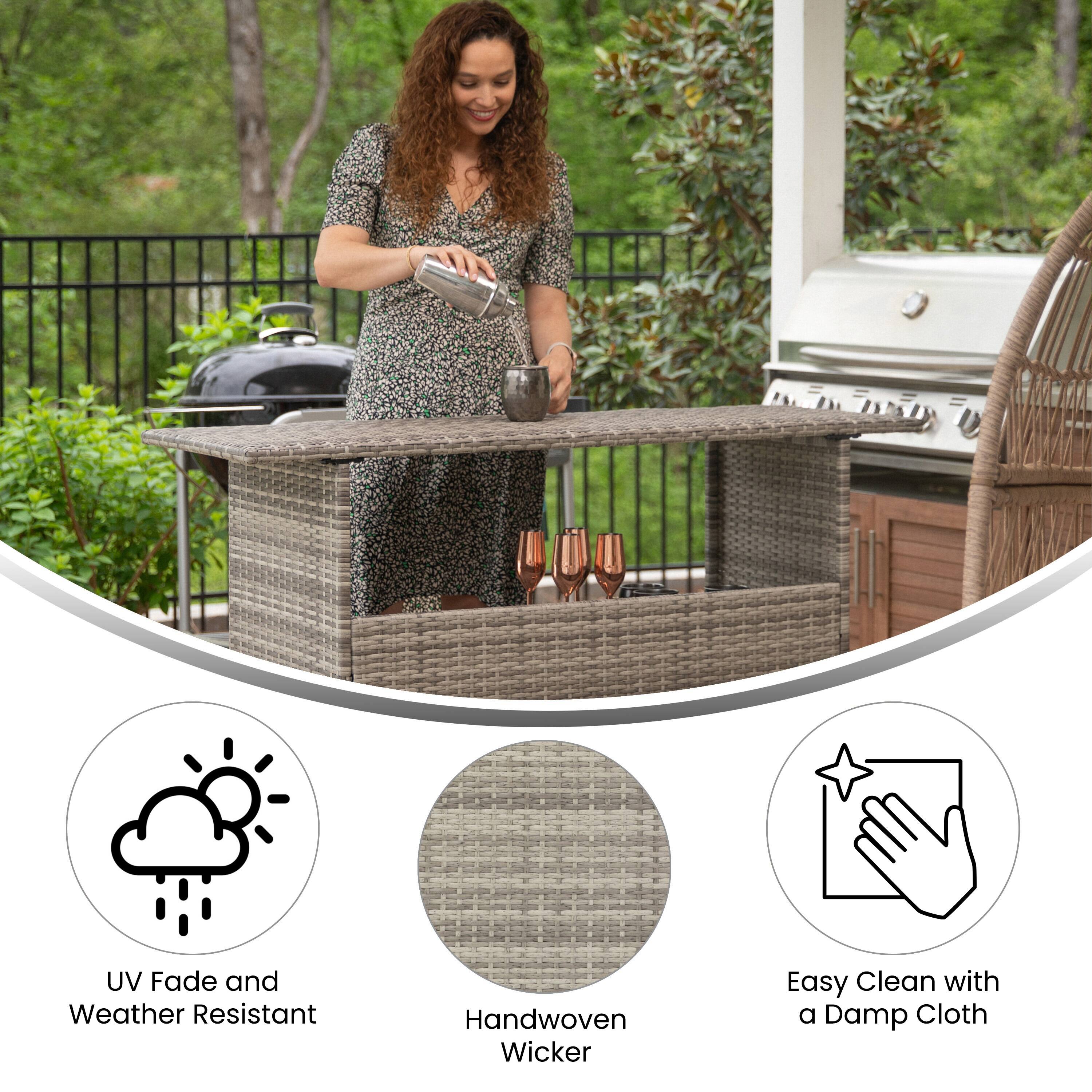 UV Fade and Weather Resistant  
Handwoven Wicker  
Easy Clean with a Damp Cloth