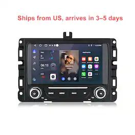 Junsun - 7"carplay 2+64G Android15 For Dodge Ram 1500 2500 3500 2013-2019;For Jeep Wrangeler 2018-2022 Car Stereo Radio GPS Navi - Black