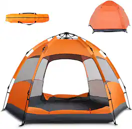 Glarewheel - Instant Pop Up Tent 4 Person - Orange