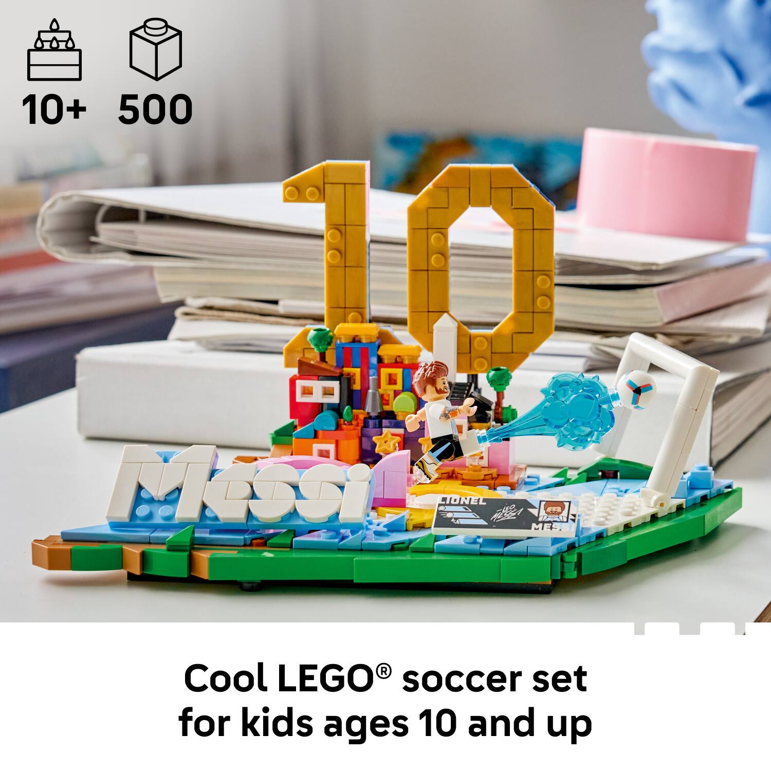 10+ 500  
Messi Lionel  
Cool LEGO® soccer set for kids ages 10 and up