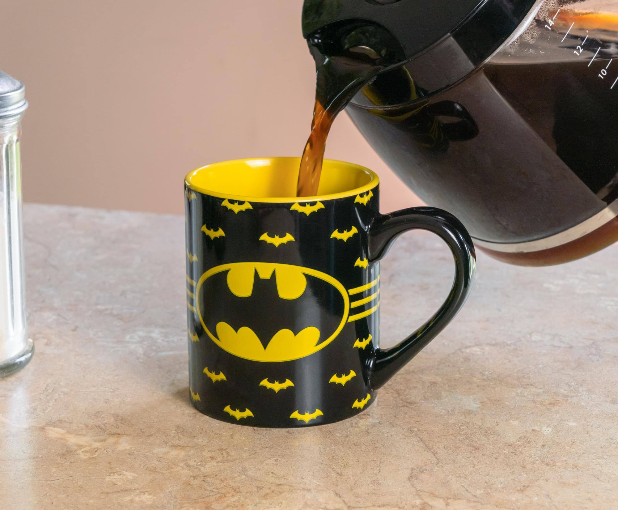 Alt View 5. Silver Buffalo - DC Comics Batman Logo Ceramic Mug | Holds 14 Ounces - Multi-Colored.