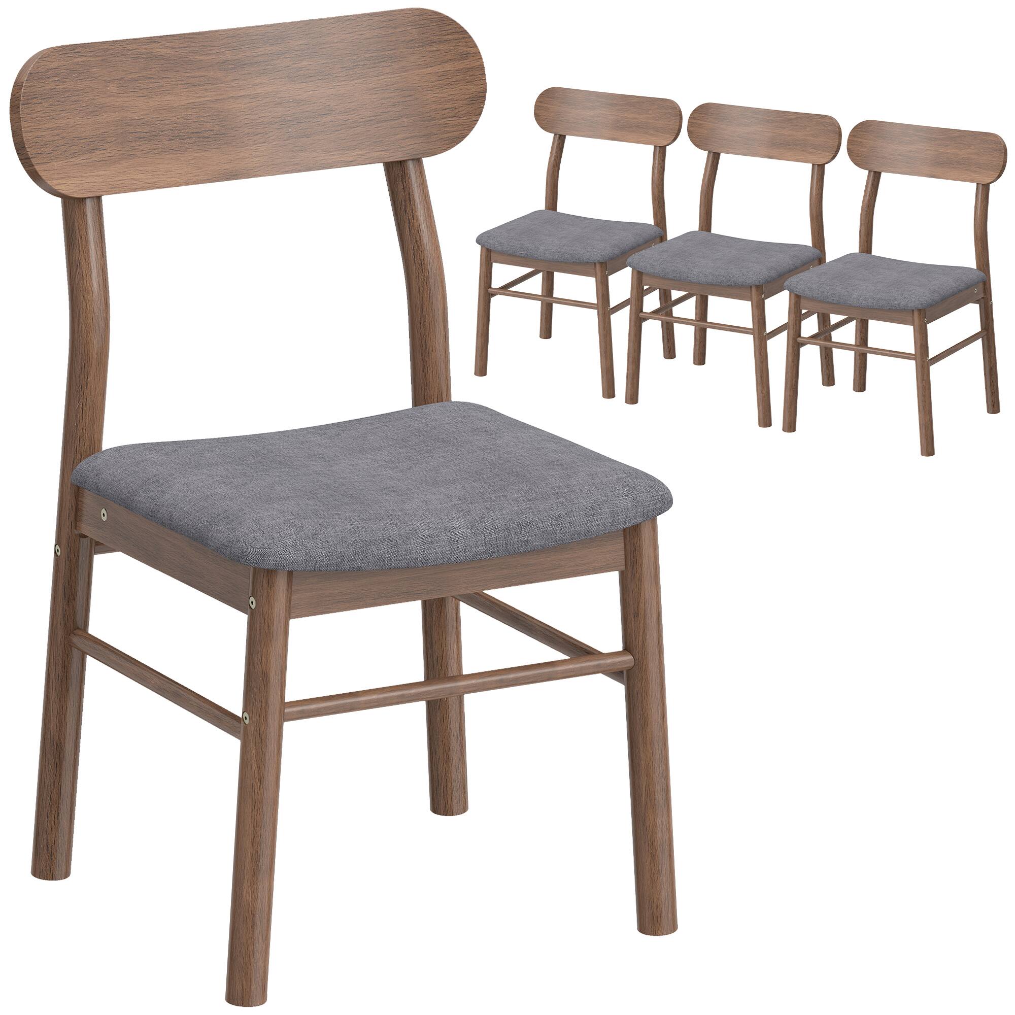 Alt View 1. Homcom - of 4 Dining Chairs - Gray.