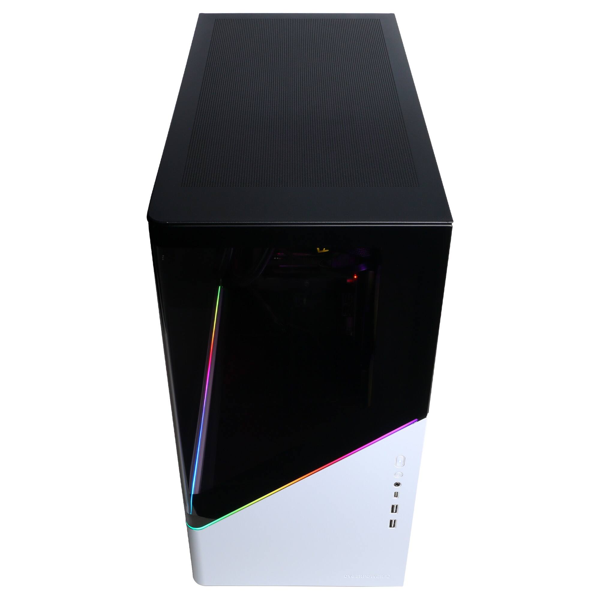 Alt View 2. CyberPowerPC - Gaming Desktop - Intel Core Ultra 7 265F 2025 - NVIDIA GeForce RTX 5060 8GB - 16GB DDR5 Memory - 2TB SSD Storage - White.