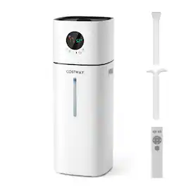 Costway - 4.2 Gal Cool Mist Humidifier 2 Extension Tubes Top Fill 3 Mist Settings for Home - White