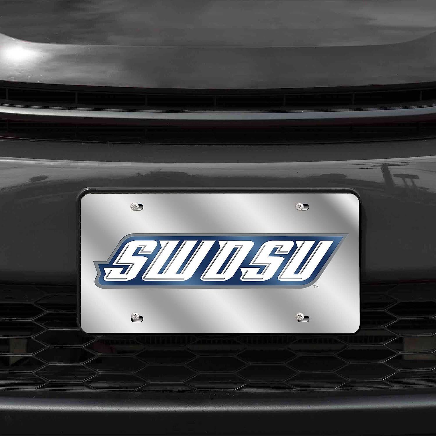 Alt View 1. Rico Industries - SW Southwest Oklahoma State Bulldogs Mirrored Laser Cut License Plate Laser Tag - Multi.